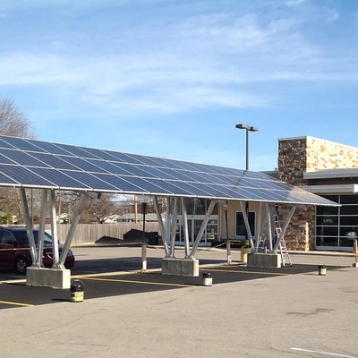 Carport solar fotovoltaico impermeable para el techo solar de anodizado de aluminio de campo abierto plano