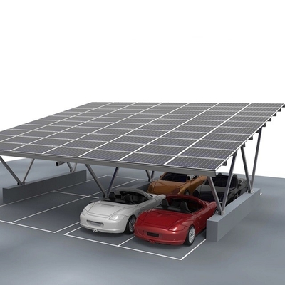 Estructura del sistema fotovoltaico Panel solar de aluminio Apoyo de puerto de coches con acabado de plata natural