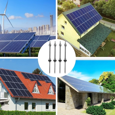 Instalación de paneles solares anodizados en el techo con pies L de diferentes tamaños para diferentes sistemas de techo