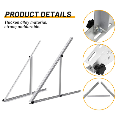 Estantes triangulares ajustables de aluminio para paneles solares de techo plano