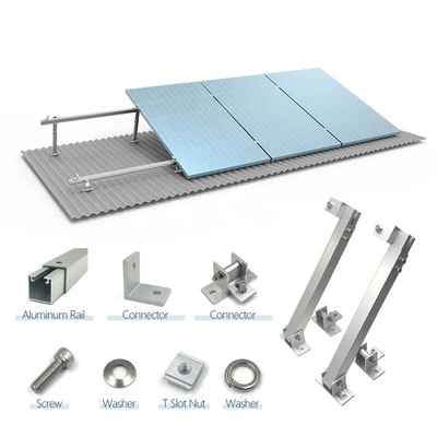 Brackets de montaje de aluminio plateado o negro para estructuras de montaje de postes de paneles solares