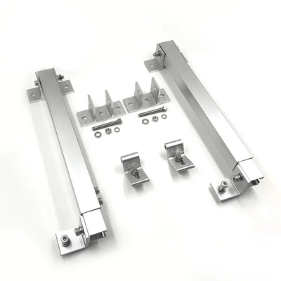 Brackets de montaje de aluminio plateado o negro para estructuras de montaje de postes de paneles solares