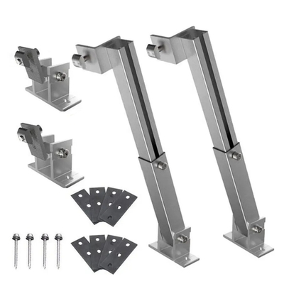 Brackets de montaje de aluminio plateado o negro para estructuras de montaje de postes de paneles solares