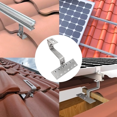 25-30 años de vida útil y carga de viento de 60 m/s Europa Sistema de montaje solar de techo de tejas de stock