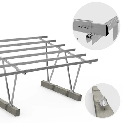 Ángulo de inclinación ajustable de 0 a 60 grados Carport solar anodizado para paneles fotovoltaicos