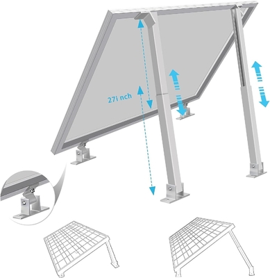 Apoyos de ángulo ajustable para el montaje de paneles solares en techos de azulejos y carga de viento de 60 M/s