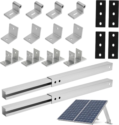 Panel solar ajustable Monte inclinado Duración de 25 años Natural o negro para el montaje en el techo