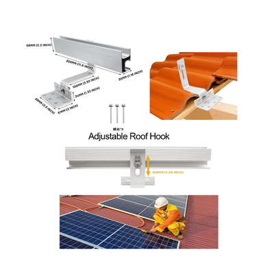 Gancho de techo de aluminio natural para una fácil instalación de paneles solares de techo de metal
