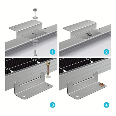 Panel solar de techo de metal / estaño montado 4pcs soportes Z negros para la instalación de paneles