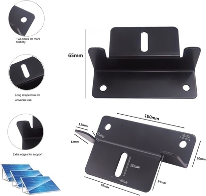 Panel solar de techo de metal / estaño montado 4pcs soportes Z negros para la instalación de paneles