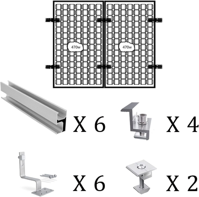 Sistema de montaje de paneles solares de azulejos de aluminio con gancho de techo de azulejos solares anodizados