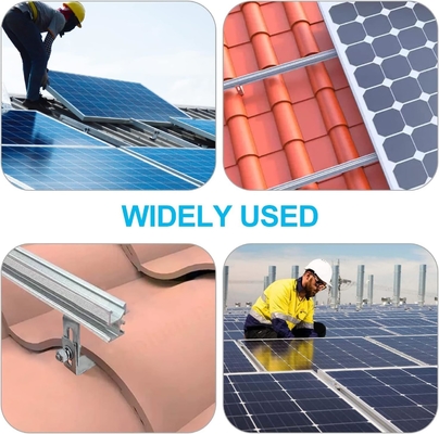 Sistema de montaje de paneles solares de azulejos de aluminio con gancho de techo de azulejos solares anodizados