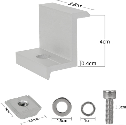Clampada central de montaje solar de aluminio con carga de nieve de 1.5KN/m2 y tratamiento andoizado