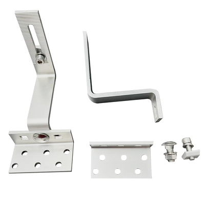 Panel solar de techo metálico montaje soporte de aluminio natural gancho para el techo para la carga del viento 60m/s