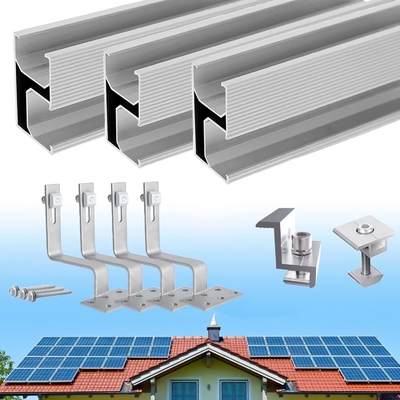 1.4KN/m2 Carga de nieve Mini Rail solar anodizado para el sistema de montaje de techo solar