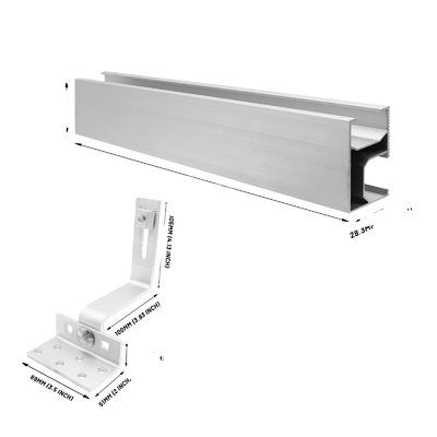 Sitio de instalación de gancho de aluminio para techo solar en techo de azulejos para carga de nieve de 1,4KN/m2