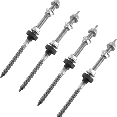 Montaje de techo de acero inoxidable tornillos de tierra solar L Kit de pernos de pernos para varios tamaños