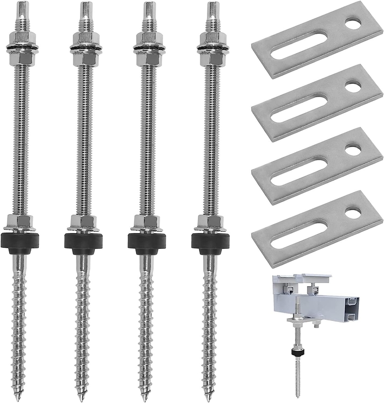Montaje de techo de acero inoxidable tornillos de tierra solar L Kit de pernos de pernos para varios tamaños