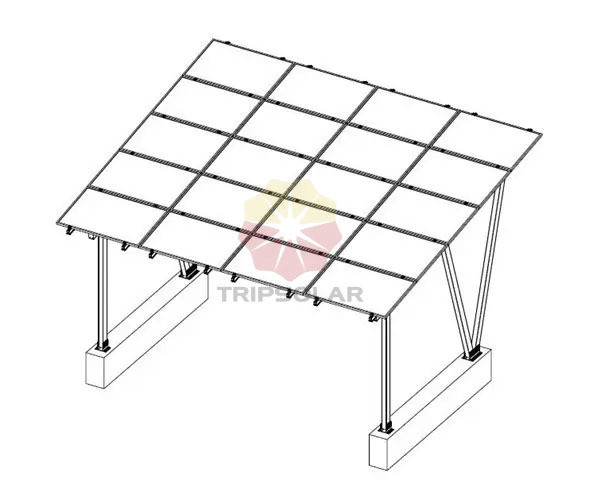 1.4KN/m2 Carga de nieve y 60m/s Carga de viento Estructura de aluminio para el montaje de solar Carport