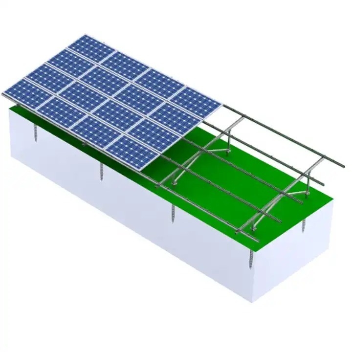 Montaje de plata natural para la instalación de paneles solares preensamblado y personalizado