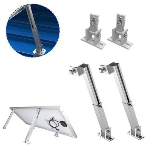 Brackets de montaje de aluminio plateado o negro para estructuras de montaje de postes de paneles solares