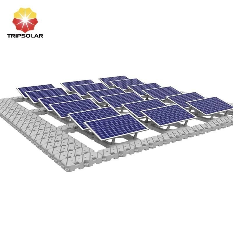 Sistema de montaje solar flotante personalizable para carga de viento de hasta 40 m/s y rendimiento