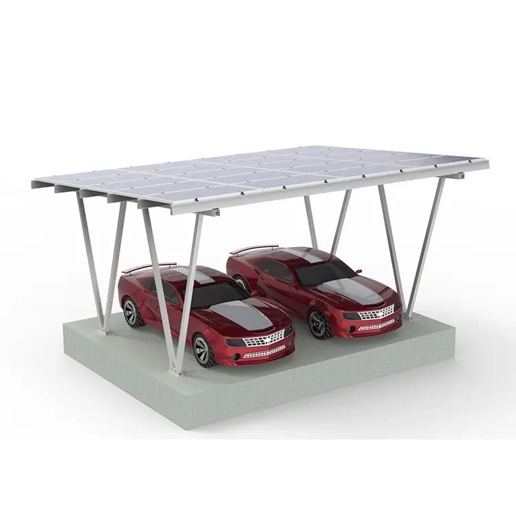 Ángulo de inclinación ajustable de 0 a 60 grados Carport solar anodizado para paneles fotovoltaicos