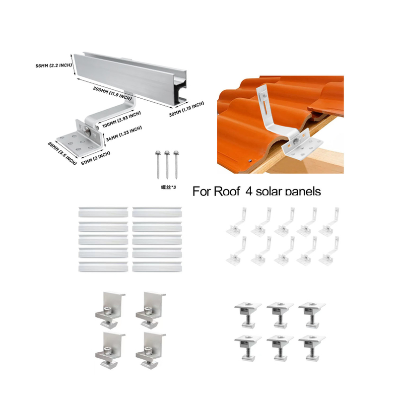 Gancho de techo de aluminio natural para una fácil instalación de paneles solares de techo de metal